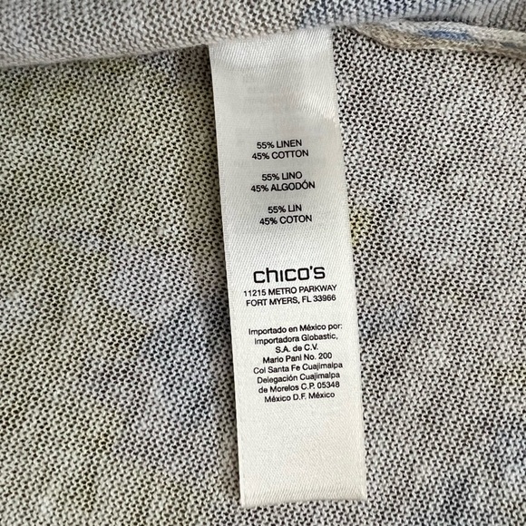 Chicos Watercolor Lightweight Linen and Cotton Blend Cardigan - Picture 5 of 7